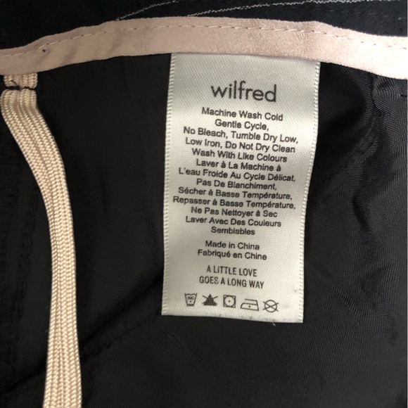 SOLD - Wilfred Aritzia Tie-Front Black Oak Pinstripe Jallade Trouser Pant Size 4 - Picture 12 of 16